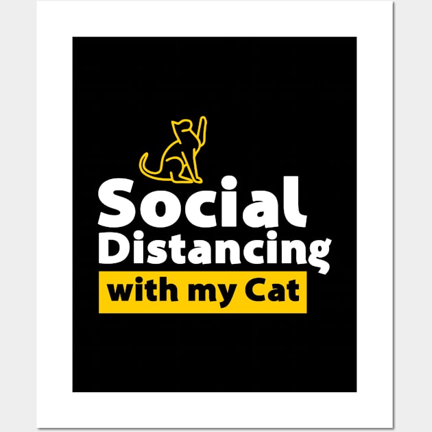 Social Distancing with my Cat Wall Art by cecatto1994